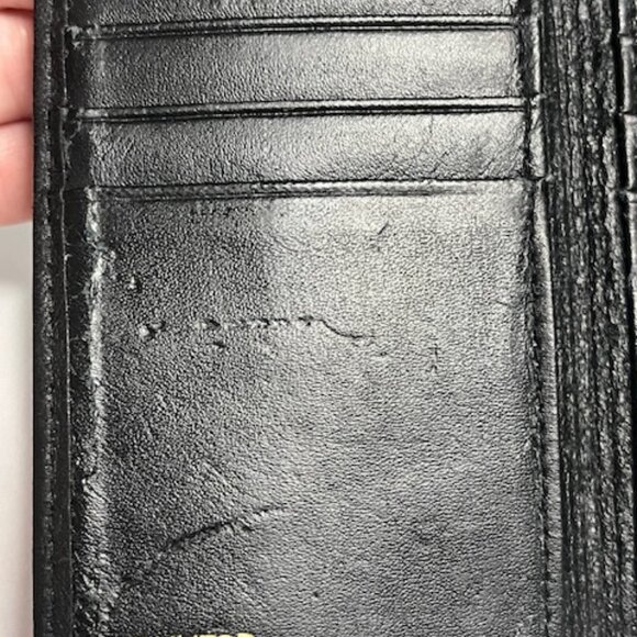 VTG Buxton Black Cowhide Leather Trifold Wallet Credit Card Slots 5.5"x3.25" - Picture 12 of 16